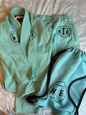 HeavenXEarth Mint Green Jiu-Jitsu Gi Set-Kids